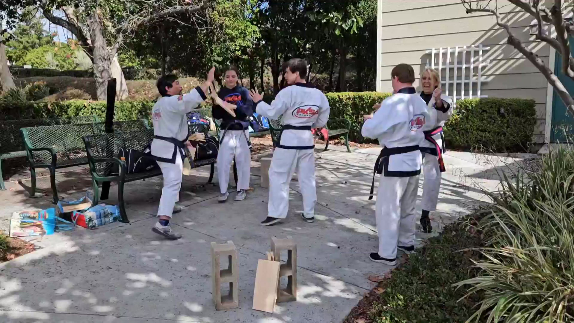 PKSA students training together outdoors